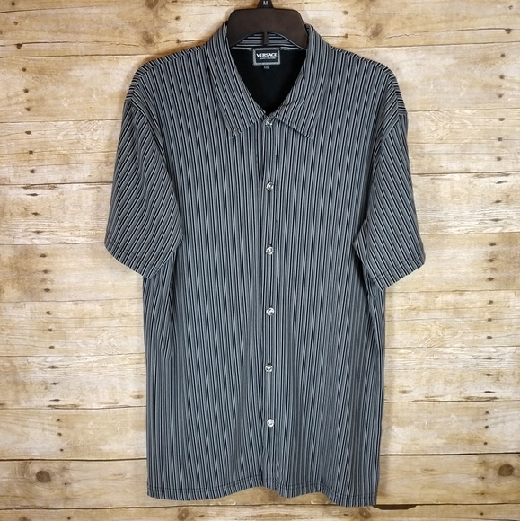 Versace Other - Versace Striped Short Sleeve Button Up Shirt